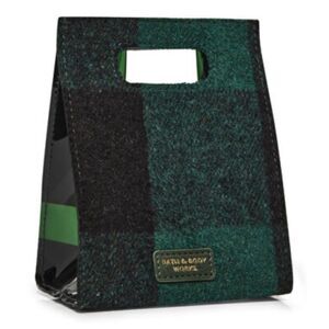 Bath and Body Works Green Black Buffalo Plaid Mini Tote Gift Bag One Size